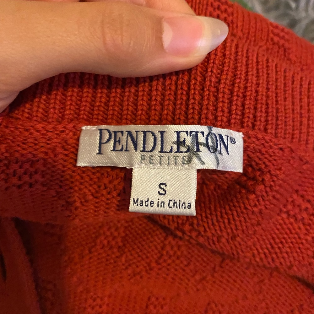 Pendleton Button Up Brick Rust Red Cardigan Sweat… - image 6